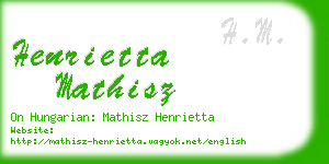henrietta mathisz business card